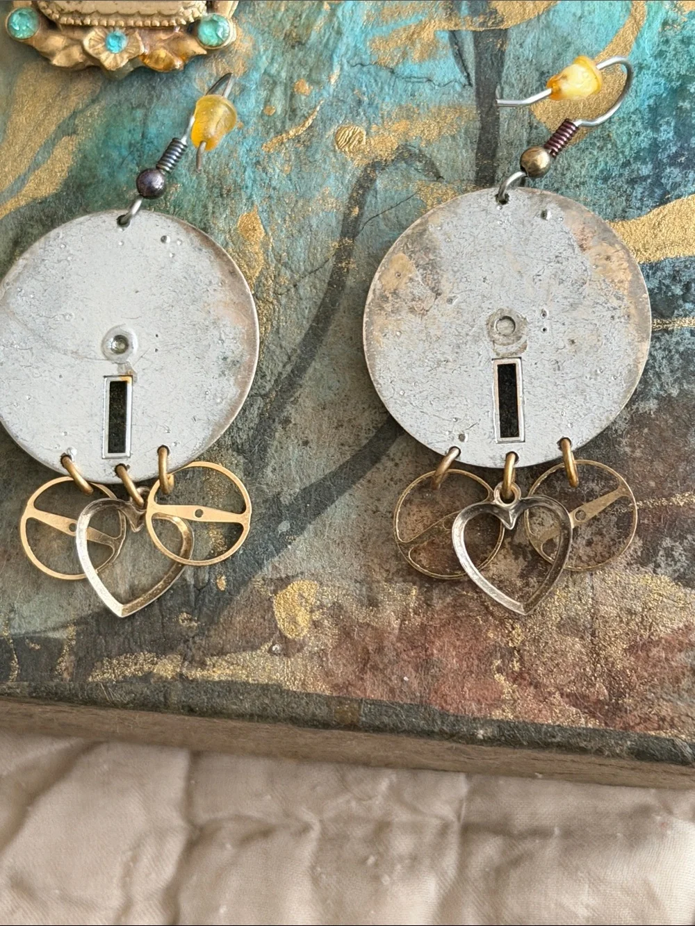 Steam punk watch parts artistic pierced earrings